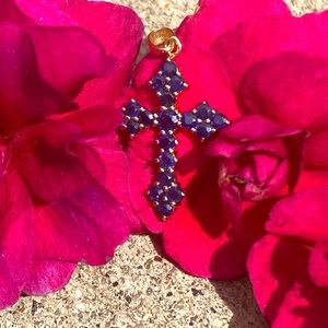 Sapphire Cross 14 kt gold